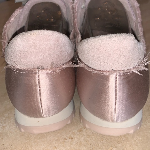 PEDRO GARCÍA España baby pink satin/ & suede sneakers, laces, raw edges. 41 EUC - Picture 9 of 13